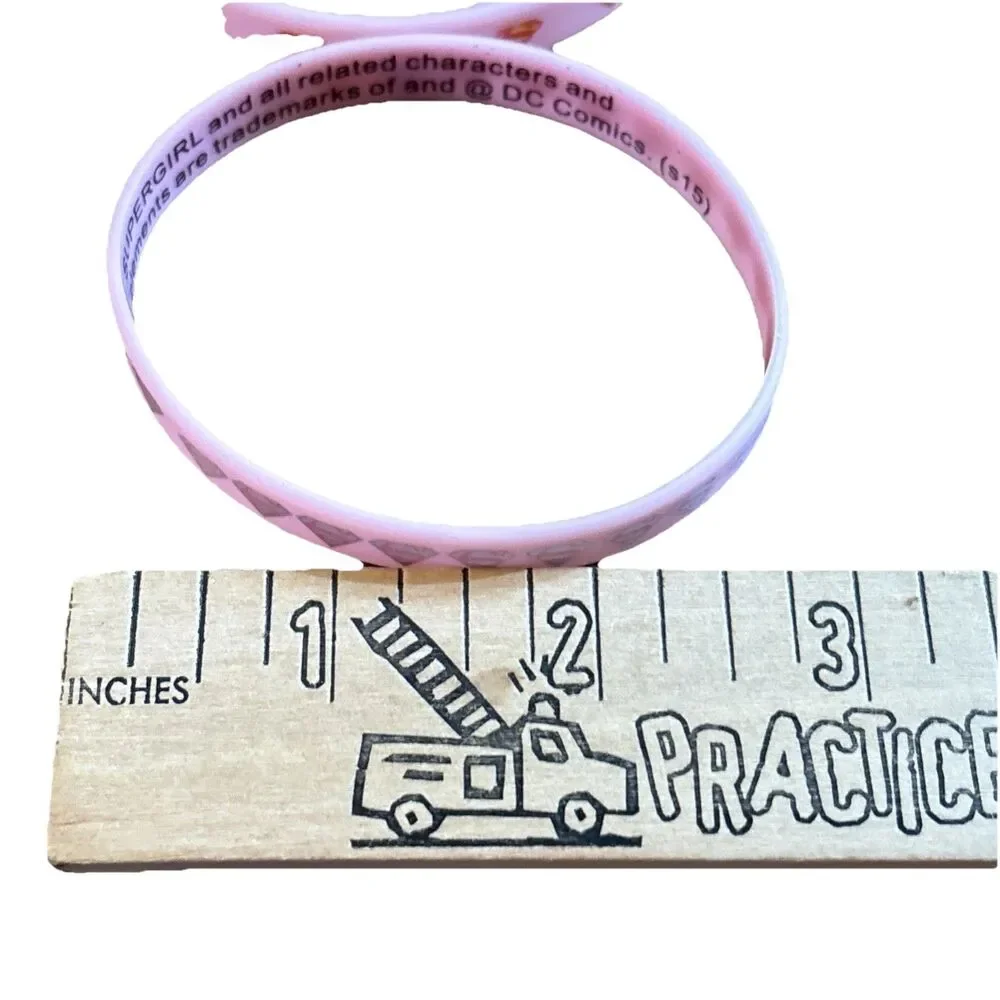 Pair Of Pink DC Comics Supergirl Logo Jelly Bracelets Rubber Bands